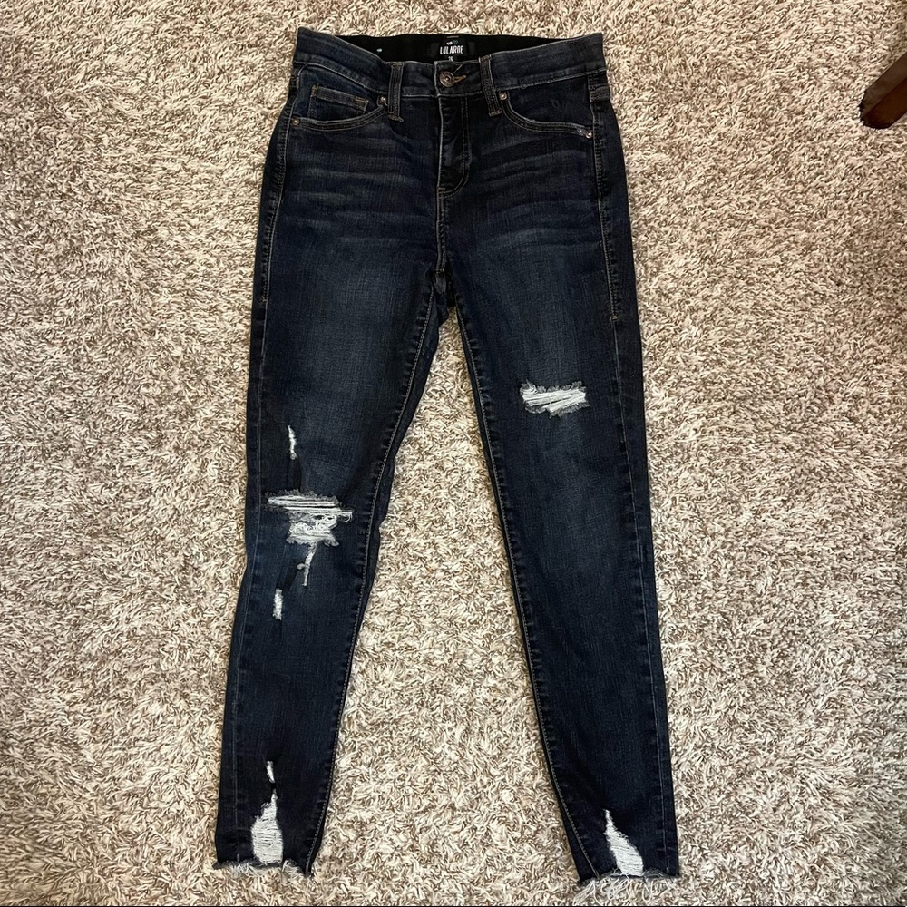 LULAROE Womens Distressed Medium Wash Denim Blue Jeans - Size 26